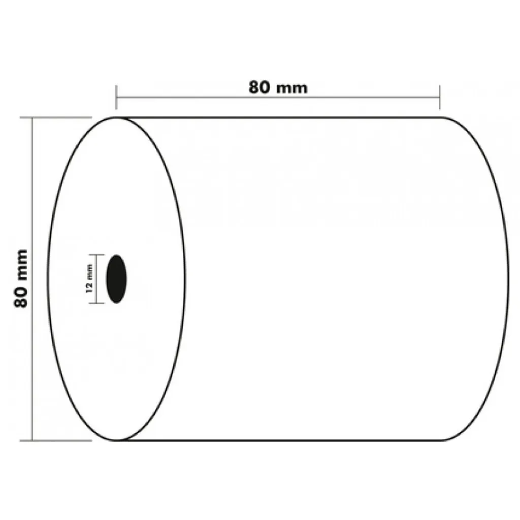 30x EXACOMPTA Thermorollen 1-lagig thermisch 55g/m² 80mm x 76m x 80mm - 40808E